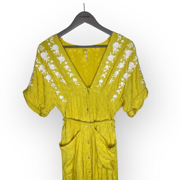 Free People Love To Love You Dress in Yellow Size Small - Picture 11 of 16